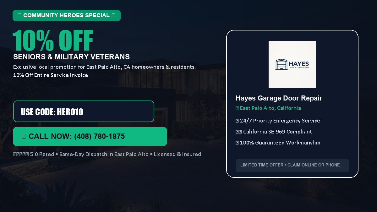 10% OFF Senior Citizens (65+) & Military / Veteran Community Discount in East Palo Alto, CA